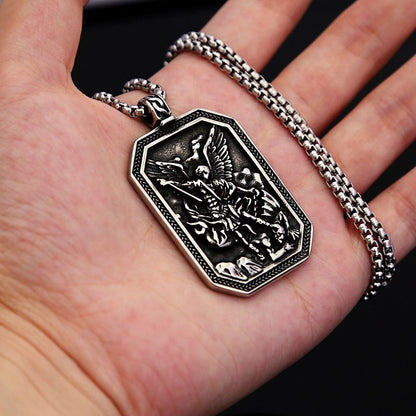 FREE Today: Classic Style St. Michael the Archangel Protection Stainless Steel Pendant Necklace