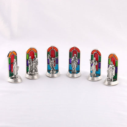FREE Today: 6pcs/set Church Stained Glass Style Saint Icon Divine Grace Statue Dekstop Ornament