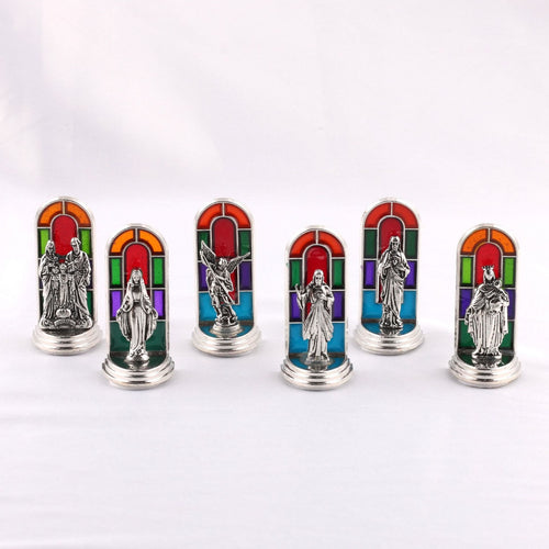 FREE Today: 6pcs/set Church Stained Glass Style Saint Icon Divine Grace Statue Dekstop Ornament