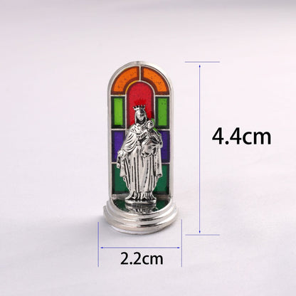 FREE Today: 6pcs/set Church Stained Glass Style Saint Icon Divine Grace Statue Dekstop Ornament