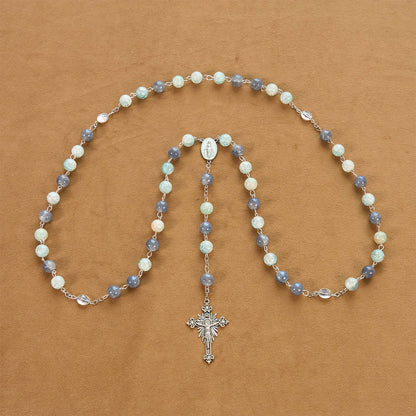 FREE Today: Handmade Original Grey Blue Rosary with Miraculous Medal: A Unique Expression of Faith
