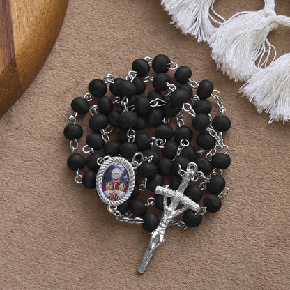 FREE Today: Pope Leo XIV Red Wood Beads Rosary Commemorating: A Spiritual Treasure