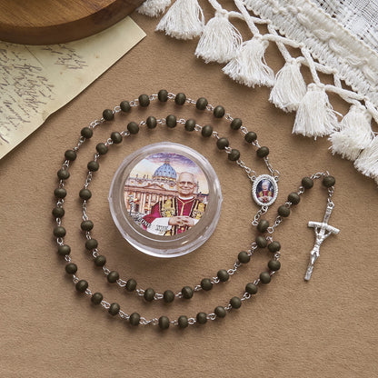 FREE Today: Pope Leo XIV Red Wood Beads Rosary Commemorating: A Spiritual Treasure