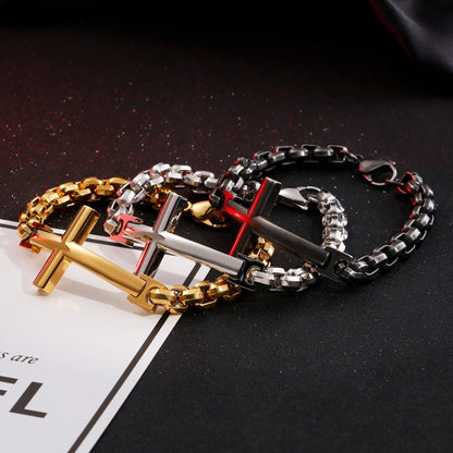 FREE Today: Multicolor Minimalist Cross Bracelet with Sleek Lines and Faithful Soul