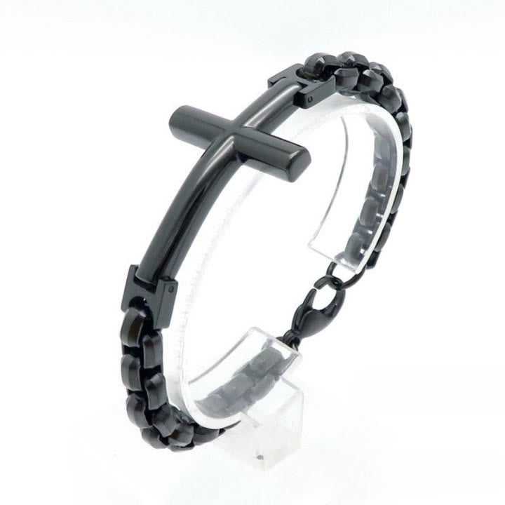 FREE Today: Multicolor Minimalist Cross Bracelet with Sleek Lines and Faithful Soul