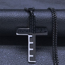 FREE Today: Modern Tri-Color Lord's Prayer Cross Necklace: A Timeless Symbol of Holy
