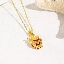 FREE Today: Christian Art Modern Style Crafted Red Gemstones Sacred Heart of Jesus Pendant Necklace