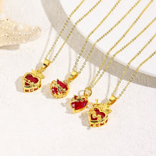 FREE Today: Christian Art Modern Style Crafted Red Gemstones Sacred Heart of Jesus Pendant Necklace