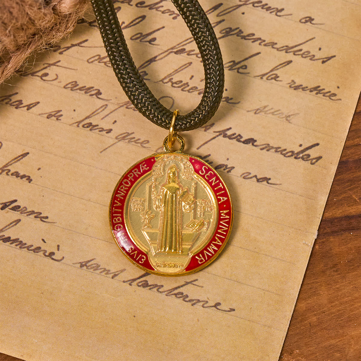 FREE Today: St. Benedict Protection All-Place Portable Bronze Beads Nylon Cord Pocket Rosary
