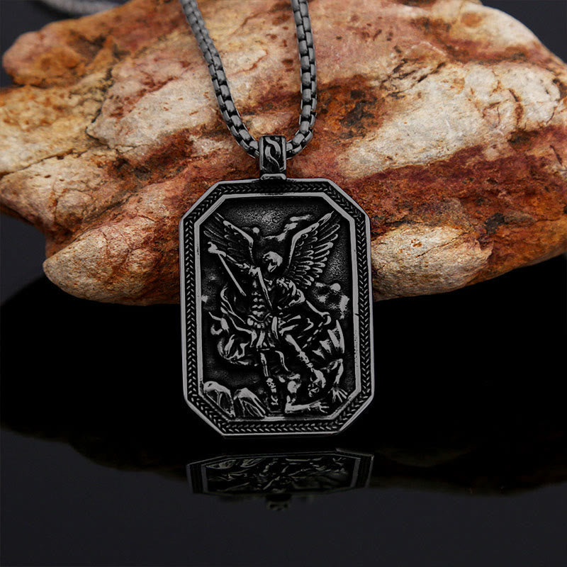 FREE Today: Classic Style St. Michael the Archangel Protection Stainless Steel Pendant Necklace