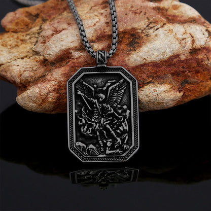 FREE Today: Classic Style St. Michael the Archangel Protection Stainless Steel Pendant Necklace