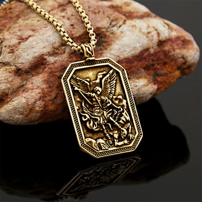 FREE Today: Classic Style St. Michael the Archangel Protection Stainless Steel Pendant Necklace