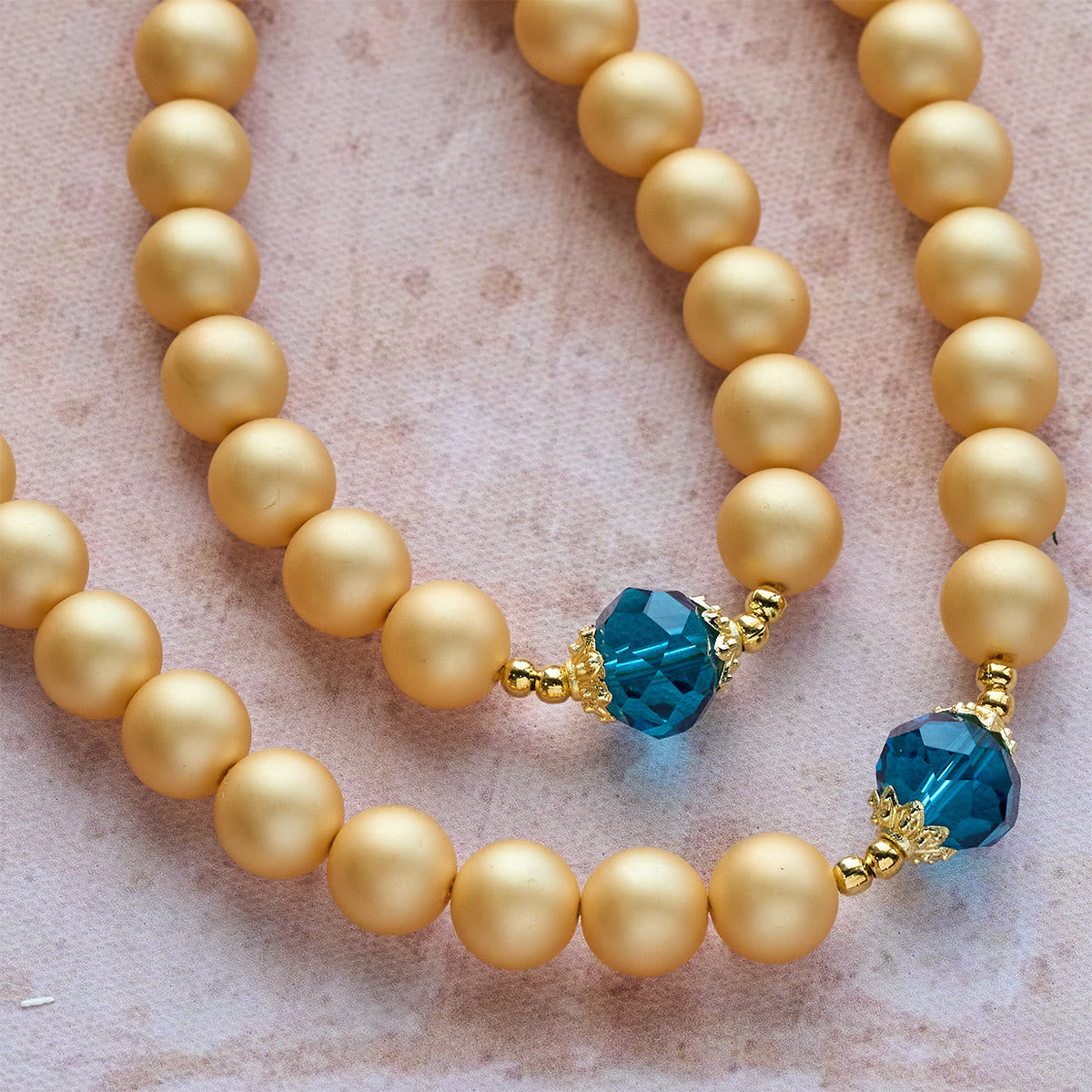 FREE Today: Elegant Matte Golden Pearl Rosary with St. Therese and Crucifix