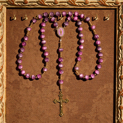 FREE Today: Canvas-Style Shimmery Purple Rosary with Our Lady: Gilded Faith Devotion