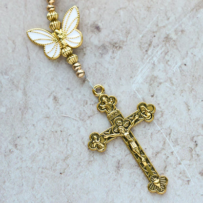 FREE Today: Purple Cat's Eye & Matte Glass Butterfly Blessed Rosary: Embody Sacred Love and Grace