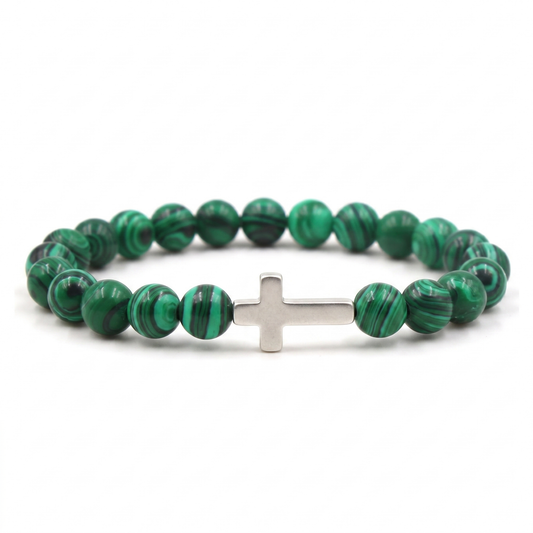 Forest Green Cross Bracelet