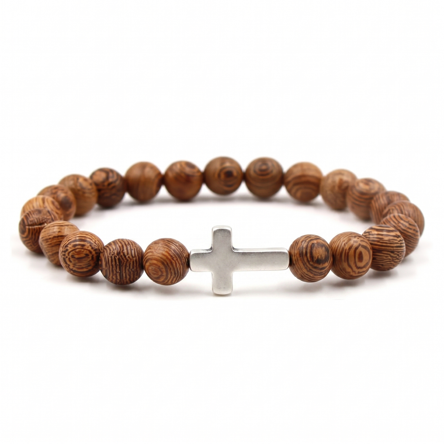 Earth Wood Cross Bracelet - 30% OFF