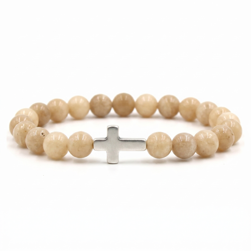 Bone Beige Cross Bracelet