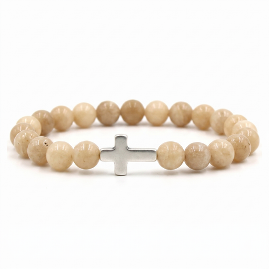 Bone Beige Cross Bracelet