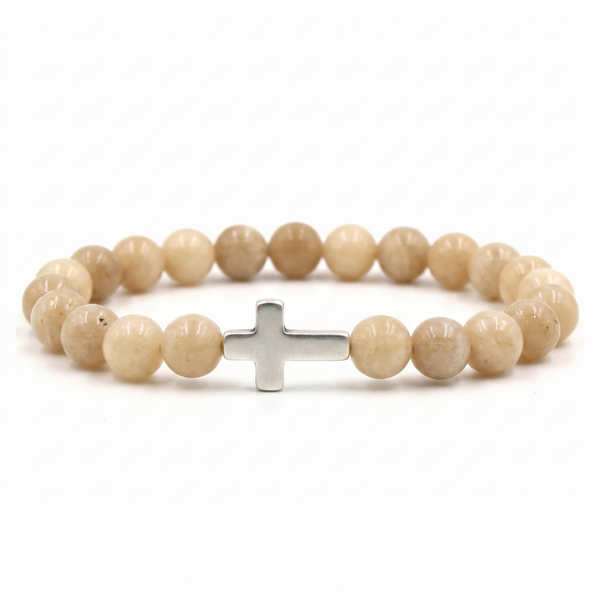 Bone Beige Cross Bracelet