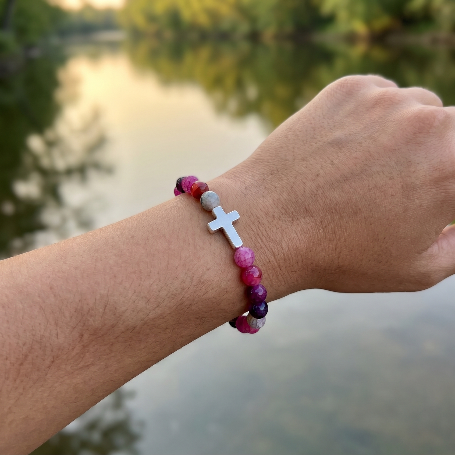 Rose Garden Cross Bracelet - 30% OFF