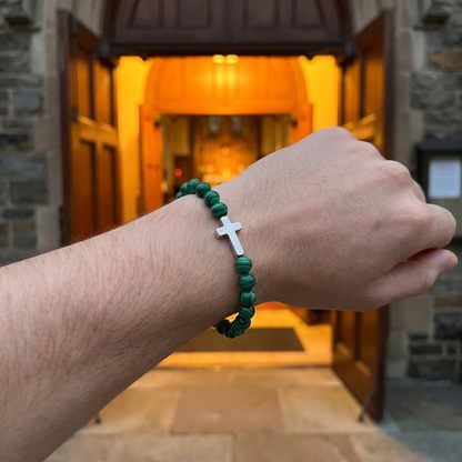 Forest Green Cross Bracelet - 30% OFF