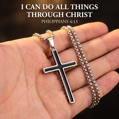 Onyx Cross Necklace