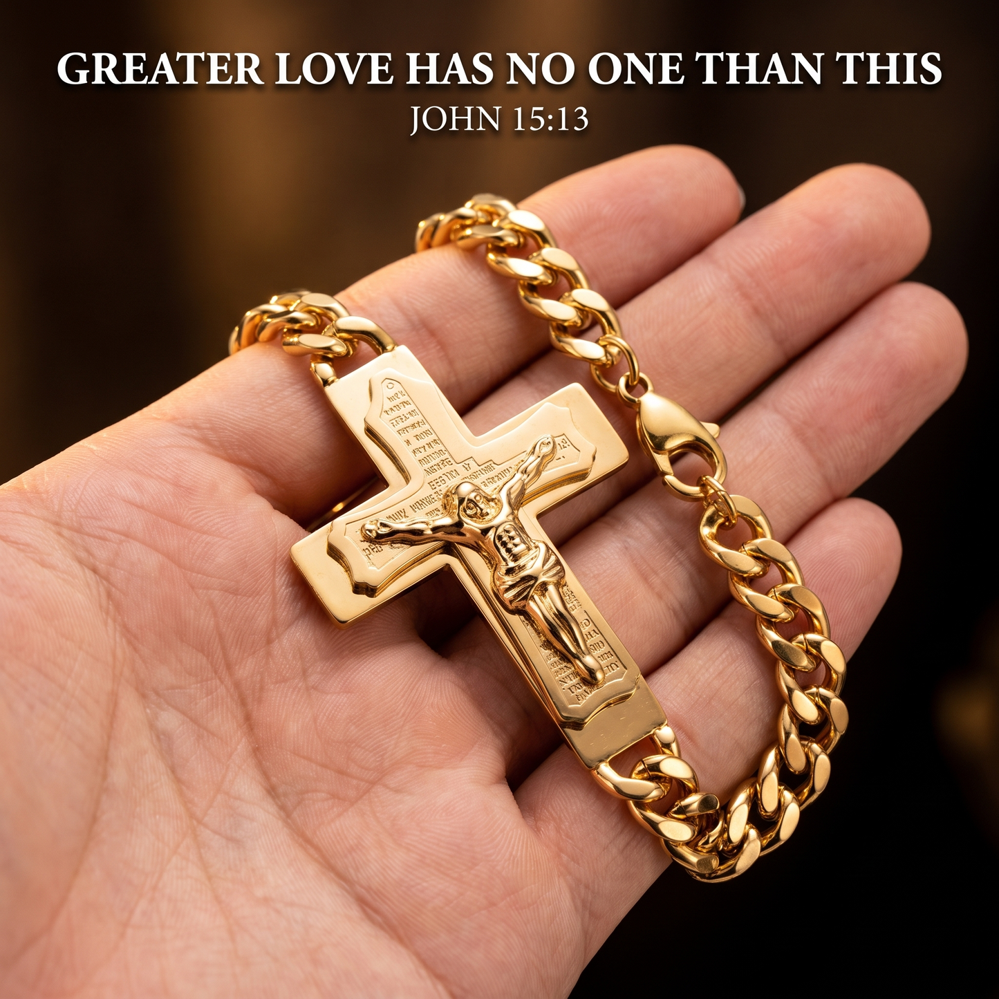 Crucifix Cuban Bracelet
