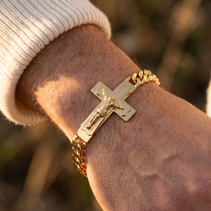 Crucifix Cuban Bracelet