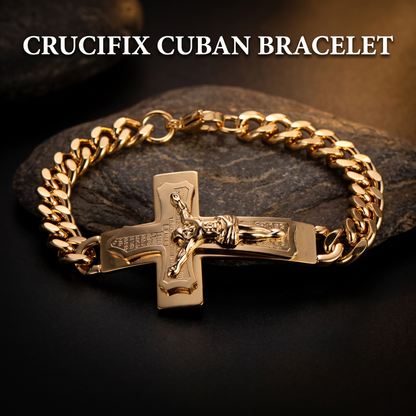 Crucifix Cuban Bracelet